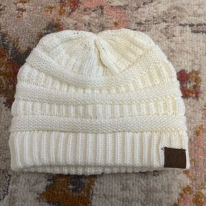 White CC beanie